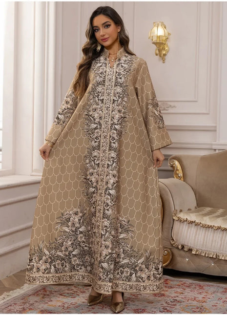 Muslim Dress Women Abaya for Eid Diamond Party Dresses Arab Long Robe Print Abayas Dubai Morocco Kaftan Islam Jalabiya Vestidos