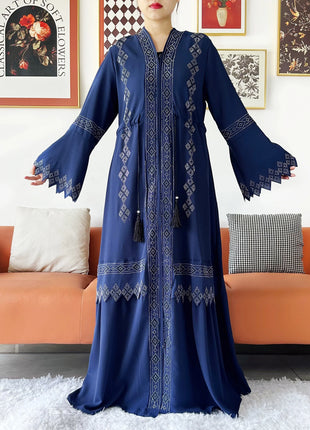 Laxury Design New Women Elegant Dress Chiffon Open Abaya Muslim Women Dress Islamic Clothing Cardigan Abaya Women Muslim Dress