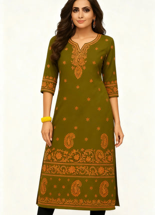 Muslim Dress Kurt Women's Fashionable And Elegant National Style Straight Tube Casual Round Neck Colorful Elephant Pattern Dress