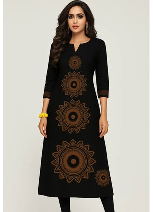 National style Kurt Women's Fashion Comfortable Long Sleeve Straight Casual Ethnic Peacock Pattern Robe Musulman Femme