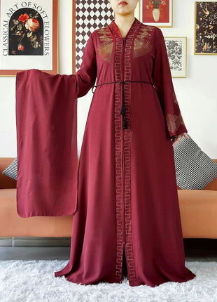 Laxury Design New Women Elegant Dress Chiffon Open Abaya Muslim Women Dress Islamic Clothing Cardigan Abaya Women Muslim Dress