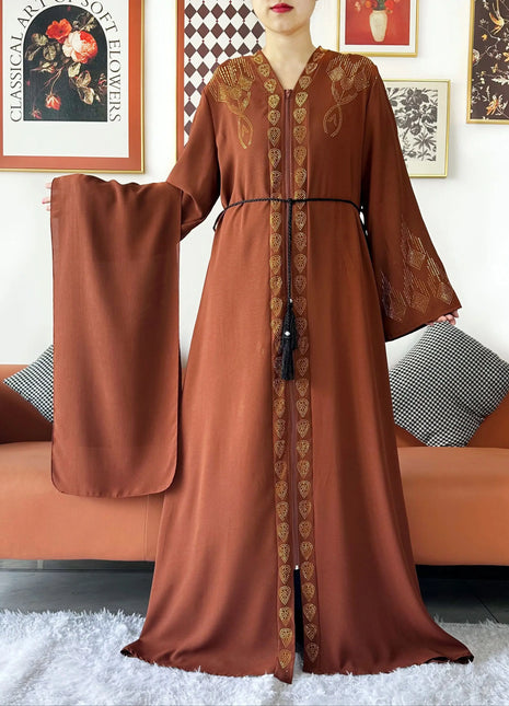 2024 Women Elegant Party Dress Chiffon Open Abaya Muslim Women Dress Islamic Clothing Cardigan Abaya Women Muslim Dress