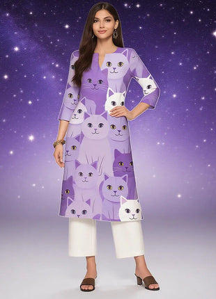 Muslim Dress Kurt Women Fashionable Elegant Straight Tube Casual Flowers Color Elephant Pattern Tenue De Priere Femme Musulmane