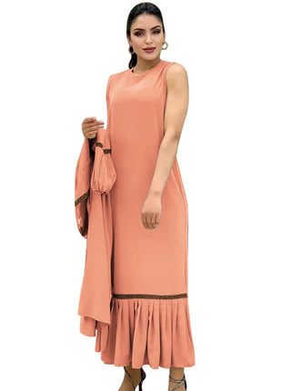 Muslim Women Hijab Dress 2 Piece Set Eid Lantern Sleeve Maxi Long Dress Islamic Clothing Caftan Kimono Big Swing Abaya Dresses