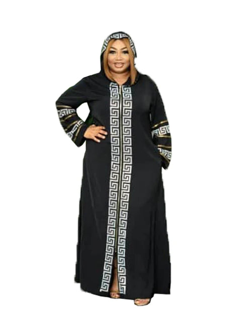 African ethnic clothing robe hooded hot diamond dress long sleeve z