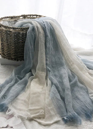 Thin Scarf Shawl New Cotton and Linen Women's Solid Color Sunscreen Muslim Headband Israel Saudi Arabia Japanese South Korea