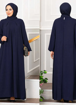 Women Eid Muslim Dress Ramadan Morocco Pleated Party Dresses Dubai Kaftan Islam Vestidos Arab Long Robe Solid Abaya Modest