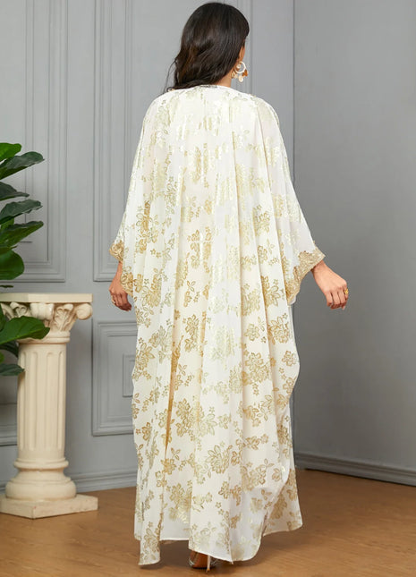 Eid Muslim Party Dress for Women Abaya with Inner Dress 2 Piece Set Jalabiya Ramadan Abayas Robe Caftan Vestidos Largos 2024