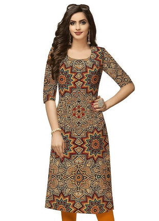 Muslim Dress Kurt Women's Fashionable Slit hem Straight Tube Casual Elephant Flowers Pattern Robe Marocain Islamic Prayer