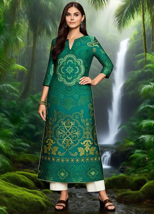 Muslim Dress Kurt Women's Fashionable And Elegant Straight Tube Casual National Style Pattern Noble Skirt Muslim Women Clothing