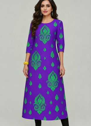 Muslim Dress Kurtta Women Fashionable Elegant National Style Straight Turkish Abaya Slit hem Colorful Elephant 2026 Pattern