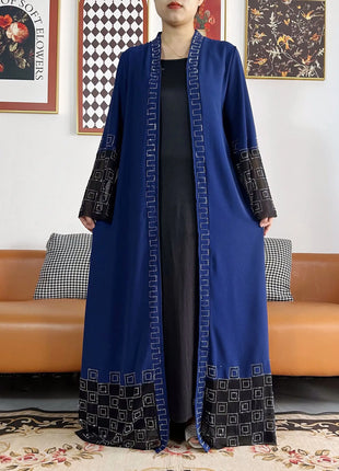2024 Summer Women Elegant Dresses Dubai Party Outfits Long Sleeve Chiffon Dashiki Muslim Women Robe Open African Abaya Clothing