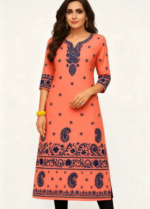 Muslim Dress Kurt Women's Fashionable And Elegant National Style Straight Tube Casual Round Neck Colorful Elephant Pattern Dress