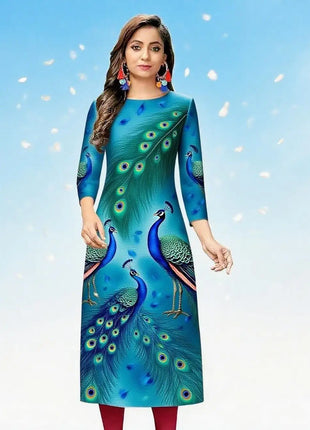 Muslim Peacock Casual Fashionable Kurt Dress Tube Ethnic Moroccan Takchita Dress Turkish Abaya Robe Longue Femmes Slit hem