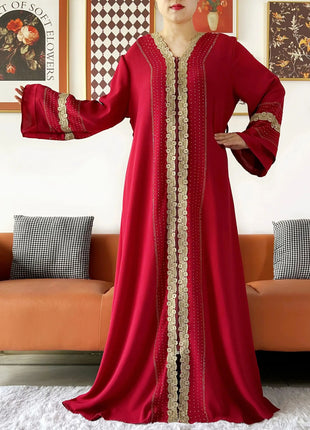 Newest Women Party Dress Chiffon Lace Open Abaya with Zipper Muslim Women Abaya Islamic Clothing Cardigan Muslim Loose Dress