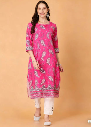 Muslim Kurt Women's Fashionable And Comfortable Kurtta With Flowers Straight Tube And National style Abito Donna Musulmana