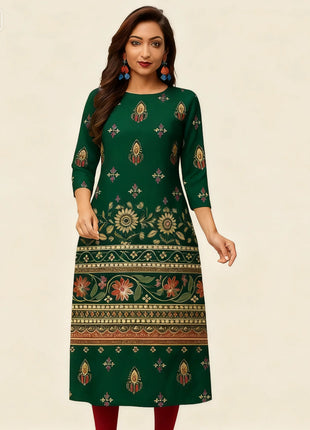 Muslim Kurt Women's Fashion Comfortable Dress Long Sleeve Straight Tube Casual Ethnic Peacock Abito Donna Musulmana