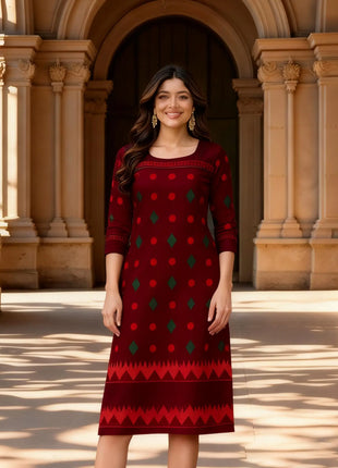 Muslim Peacock Kurtta Women Casual Fashion Dress National style Straight Tube Casual Ethnic Abito Donna Musulmana Turkish Abaya