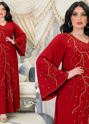 Caftan Eid Elegant Muslim Women Dress Ramadan Party Dubai Abaya Turkey Islam Long Evening Dresses Musulmane Elegant Vestidos