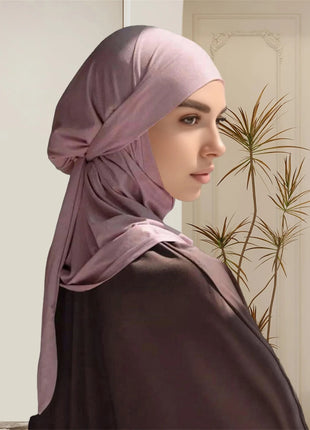 Modal Cotton Jersey Hijab Scarf Long Muslim Shawl Plain Soft Turban Tie Head Wraps For Women Africa Headband