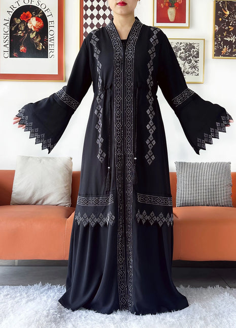 Laxury Design New Women Elegant Dress Chiffon Open Abaya Muslim Women Dress Islamic Clothing Cardigan Abaya Women Muslim Dress