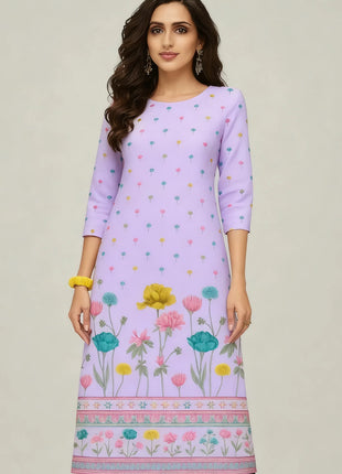 Muslim 2026 Dress Kurt Women's Fashionable And Elegant Slit hem Straight Tube Casual Flowers Pattern Robe Abito Donna Musulmana