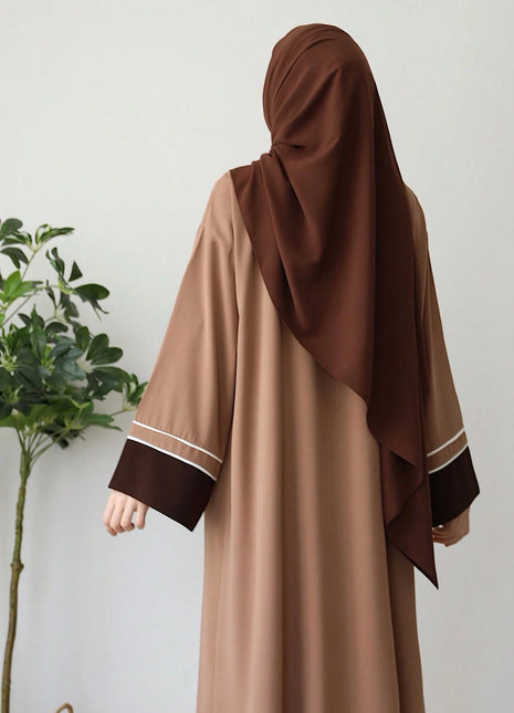 Middle Eastern Muslim Islamic women's patchwork long sleeved loose elegant temperament abaya robe skirt