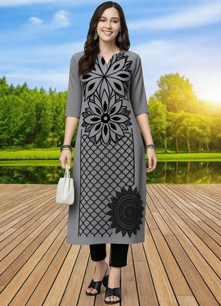 Muslim Kurtta Women's Fashionable Comfortable Kurt Dress 2026 Straight Tube Flowers Casual Ethnic Middle Eastern Arabic Dress