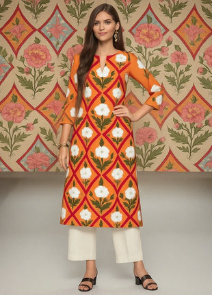 Muslim Dress Kurt Women's Fashionable And Elegant Straight Tube Casual Round Neck Pattern Noble Skirt Muslim Women Clothing