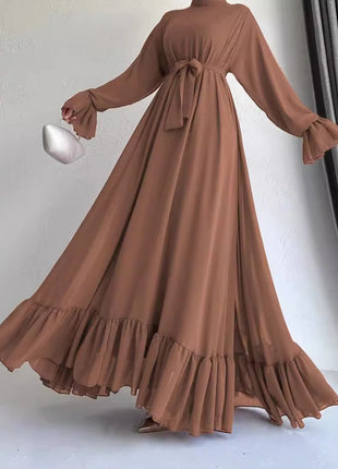 Eid Muslim Dress Women Abaya Jalabiya Sashes Ramadan Morocco Dubai Abayas Modest Arab Long Robe Kaftan Islam Party Vestidos 2024