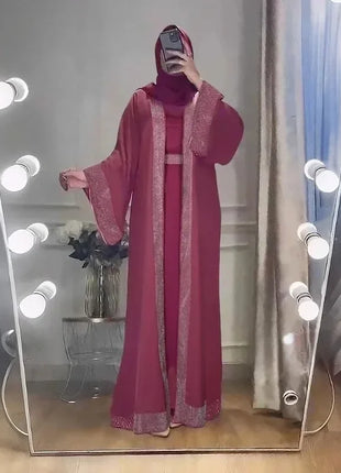 Muslim Modest Women Dress Jalabiya Eid Ramadan Arabic Long Robe Dubai Islam Morocco Kaftan Abayas Cardigan Dresses Outfits