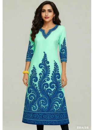 Muslim Kurt Flowers Women's Fashion Comfortable Long Sleeve Straight Casual Ethnic Vestidos Longos Parrot 3D Print New Dress