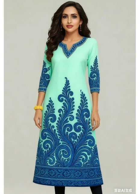 Muslim Kurt Flowers Women's Fashion Comfortable Long Sleeve Straight Casual Ethnic Vestidos Longos Parrot 3D Print New Dress