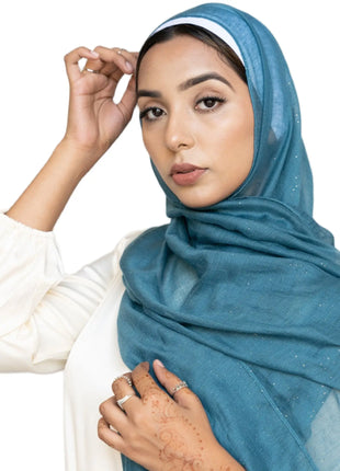 Shimmer Glitter Cotton Viscose Hijab Scarves For Women Muslim Long Shawls Headscarf Wraps Solid Headbands Stole Bufandas Turbans