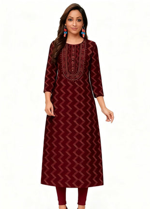 Muslim Kurt Women's Fashion Comfortable Dress Muslim Kurtta Straight Tube Casual Ethnic Slit hem New Dress Slit hem