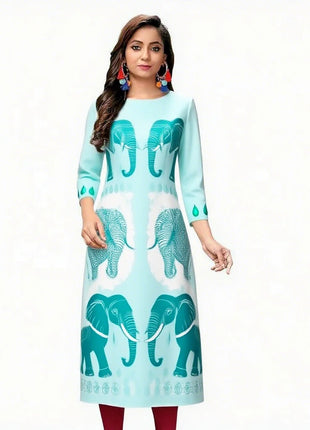 Muslim Women Casual Comfortable Kurt Dress Straight Tube Ethnic Peacock All Occasions Such As Birthday Abito Donna Musulmana