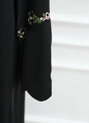 Luxurious Floral Embroidery Hijab Dress for Muslim Women Elegant Dubai Modest Abaya Eid Islam Party Jalabiya Turkey Kaftan Robe