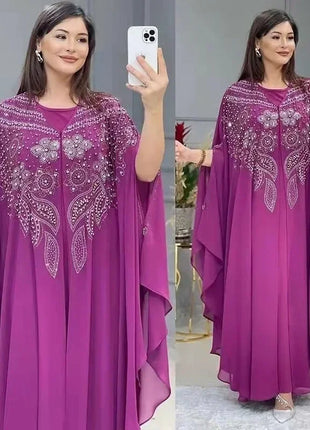 Abayas For Women Dubai Luxury 2024 Chiffon Boubou Muslim Fashion Dress Caftan Marocain Wedding Party Occasions Djellaba Femme