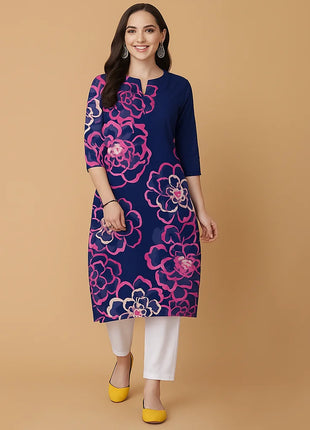 Muslim Kurtta Women's Casual Fashion Dress National style Straight Tube Casual Ethnic Flower Kaftan Moroccan Women Robe