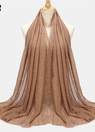 Rhinestone Plain Viscose Cotton Hjab Crinkle ShawI Muslim Head Scarf Big Long Pashmina Wrap Female Foulard Tudung Bawal