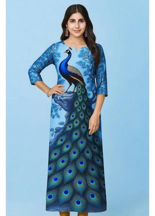 Muslim Dress Kurt Women's Fashionable Long Sleeved Straight Tube Casual Round Neck Elephant Pattern Islamic Women Clothing