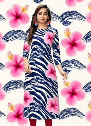 Muslim Dress Kurt Womens Fashionable Elegant National style Straight Tube Casual Slit hem Elephant Pattern Abito Donna Musulmana