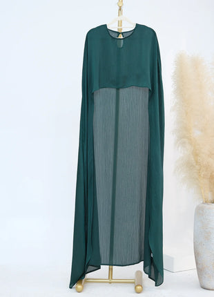 Ramadan 2 Piece Muslim Women Set Dubai Modest Abaya Islam Abayas Femme Elegant Arabic Clothing Fashion Turkey Solid Outfit 2025