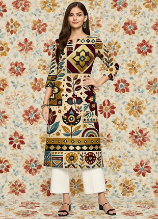 Muslim Dress Kurt Women's Fashionable Long Sleeved Straight Tube Casual Elephant Flowers Pattern Robe Marocain Islamic Prayer