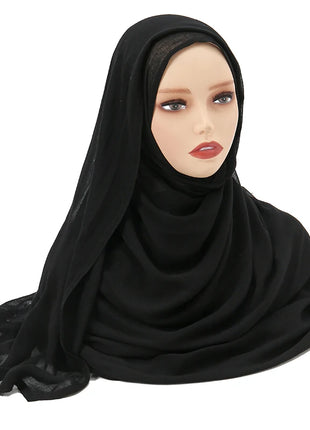 Muslim Modal Hijab Rayon Cotton Shawls for Women Plain Scarf Big Size Headscarf Islamic Turban Headband 190*85cm