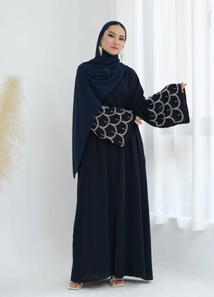 2025 Middle Eastern Islam Outfit for Muslim Women Luxury Dubai Modest Abaya Dress Eid Arabic Cardigan Plain Turkey Kaftan Robe