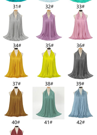 Premium Modal Cotton Jersey Hijab Scarf Muslim Long Shawl Women Plain Soft Turban Tie Head Wraps Africa Female Headband 170x60cm