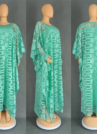 Velvet African Dresses for Women Evening Party Dress Dashiki Africa Clothing Long Robe Dubai Moroccan Flare Sleeve Nigeria Gown