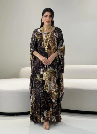 Muslim Dress for Women Chiffon Diamond Party Abaya Dresses Arab Long Robe Morocco Dubai Kaftan Vestidos Jalabiya Ramadan Eid