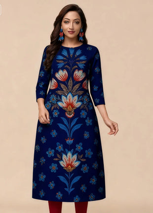 Muslim Kurt Women Casual Fashion Dress Peacock Straight Tube Casual Turkish Abaya National Style Islamische Kleidung Slit hem
